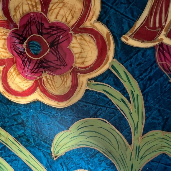 Vintage Designer Inspired Hand Painted Floral Oriental Accent Decorative Plate - Picture 3 of 8